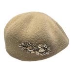 春夏复古水钻花朵贝雷帽女气质显脸小赫本风鸭舌帽韩版反戴前进帽