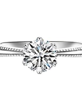 右手等待女S925银欧美莫桑石戒指