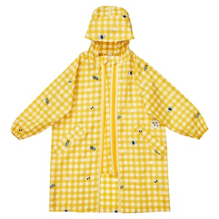 有这么只超轻速干薄款儿童黄色雨衣男童女童小学生书包位雨披收纳
