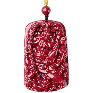 朱砂吊坠平安符天师钟馗挂件吊坠男款玉佩朱砂挂件平安天师礼物男
