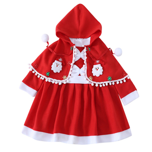 圣诞节儿童服装男女童小女孩衣服圣诞老人装扮幼儿园宝宝演出服饰