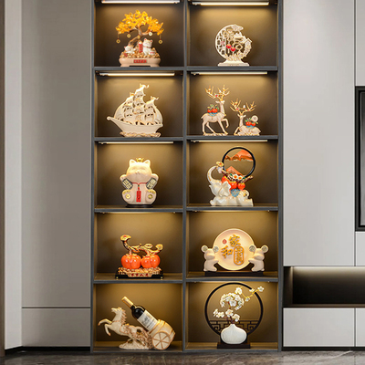 客厅玻璃柜装饰品摆件电视柜旁边柜子轻奢高档高级感入宅新居乔迁