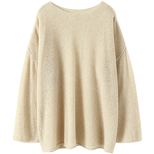 上身太惊喜了！云朵般柔软~春夏圆领纯羊绒衫女宽松空调屋罩衫