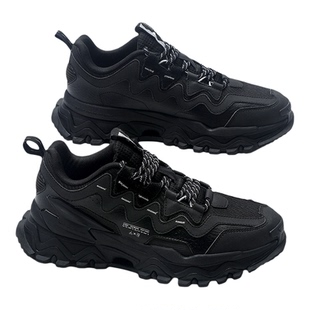 特步山海系列男鞋冬季2026新款休闲老爹鞋男士黑色轻便运动鞋男款