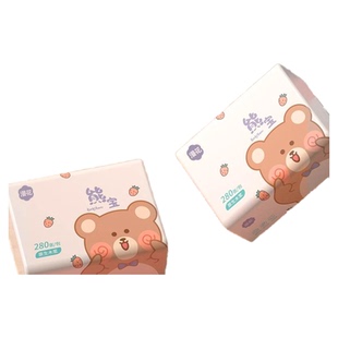 漫花30包抽纸整箱萌熊卫生纸巾家用餐巾纸婴儿柔面巾纸实惠装纸抽