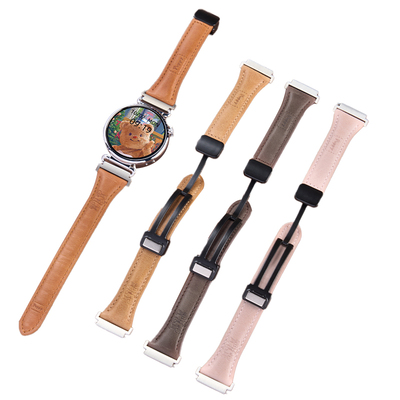 美派华为gt6表带手表女款gt5新款腊肠狗手表带美拉德智能5秋冬gt3女士pro真皮gt2高级高端41磁吸皮质小众