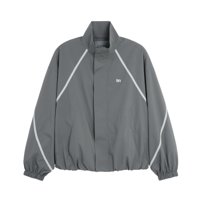 BODYDREAM90S球场教练夹克男廓形运动感立领外套/后片活页分割