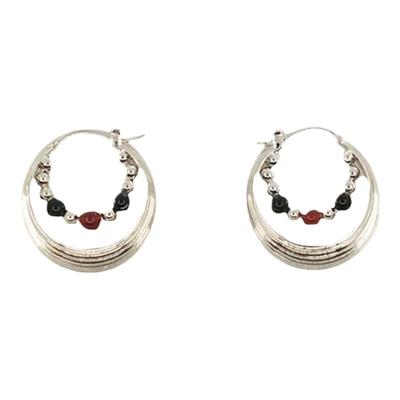 原创设计复古条纹串珠耳环