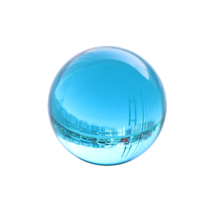 水晶玻璃球湖蓝色发簪配件装饰球海蓝色水晶珠通透光滑多尺寸