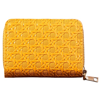 藤编精致小巧放卡的卡包女款2026新款多卡位迷你风琴拉链短款