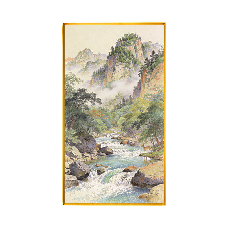 山水画风水聚宝盆满绣风景十字绣2026新款线绣手工自绣印花全绣