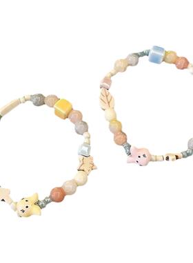 情侣小清新彩色陶瓷猫咪手链闺蜜