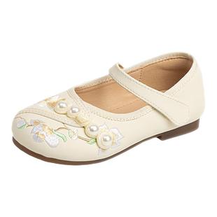 女童鞋汉服鞋儿童马面裙鞋春秋国风鞋小皮鞋古风绣花鞋新中式鞋子