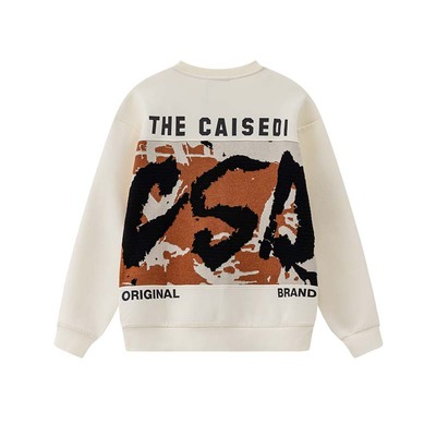 凯施迪圆领卫衣男水墨刺绣内搭男