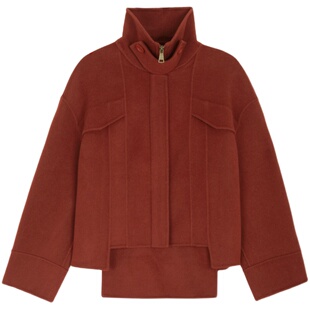 【100%绵羊毛】MSLAN秋冬知性双面呢小个子毛呢短外套MEDM3302