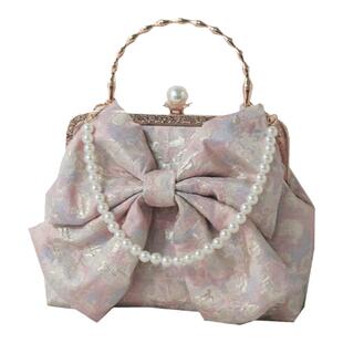 神隐手作原创蝴蝶结人鱼姬可爱lolita旗袍包包珍珠斜挎口金包2022