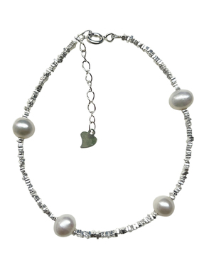 女珍珠s925银珍珠韩风碎银子手链