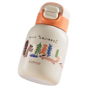 苏泊尔双饮保温杯儿童316L不锈钢吸管水杯子学生上学专用水壶新款