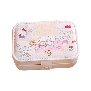 可爱猫咪首饰盒女生大容量旅行便携耳钉耳环戒指项链手饰品收纳盒