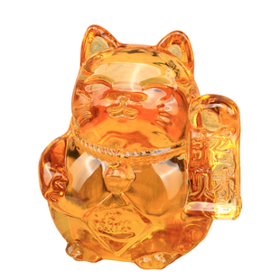 买一送一水晶玻璃镇纸练字书法用创意招财猫新款琉璃镇尺压纸家居装饰摆件柿子南瓜水晶笔搁笔架笔山文房四宝