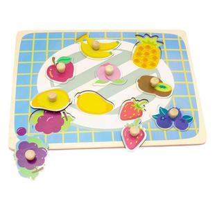 蒙氏形状认知配对玩具儿童几何等分嵌板手抓板拼图木制拼板教具