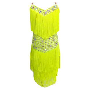 舞天骄拉丁舞表演服女童高端比赛花服成人演出服网红高级钻服流苏