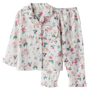 2026新款儿童睡衣宝宝夏季纯棉家居服女孩青少年纱布薄款女童睡衣