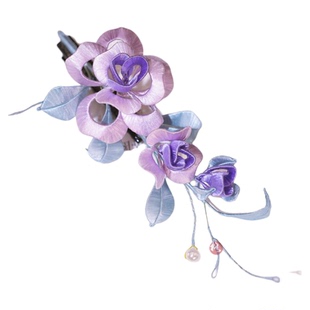 格格间原创【嫣然】玫瑰缠花非遗发夹唐风珍珠发簪汉服古风配饰