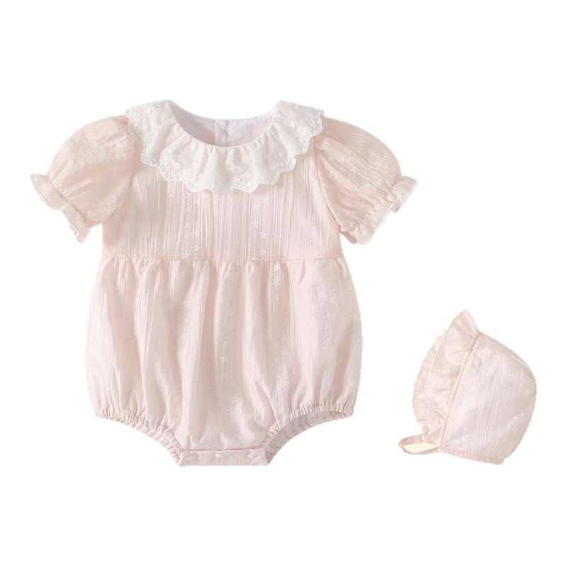 丹麦MARMAR KIDS夏季薄款婴幼儿宝宝百天哈衣爬服泡泡袖礼服套装