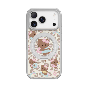 KT猫适用苹果17pro手机壳iPhone16promax新款卡通黑皮猫15pm磁吸带支架14设计感小众皮质13超好看女可爱ins风