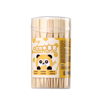 食品级一次性水果叉子罐装竹叉