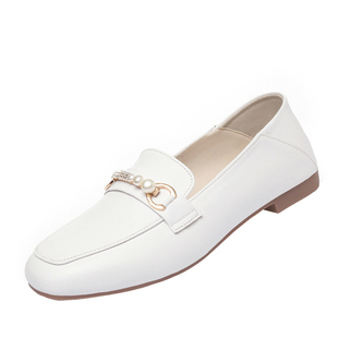 意尔康2026春季新款女单鞋正品真皮女鞋时尚休闲妈妈鞋粗跟牛皮鞋