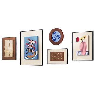 立体装饰画多巴胺客厅沙发背景墙挂画壁画中古奶油高级艺术新款