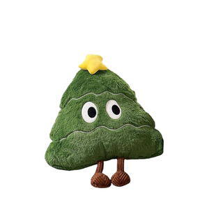 圣诞树抱枕沙发靠枕麋鹿玩偶床上男生款睡觉办公室靠垫圣诞节礼物