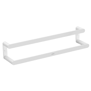 arrow箭牌卫浴雅白色太空铝浴巾架毛巾架免打孔浴室双杆置物架