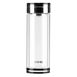 富光茶马仕抗菌双层玻璃杯男女高档银离子车载泡茶杯办公水杯子