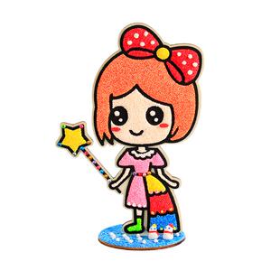 儿童手工制作diy雪花泥水晶泥粘土画木板画材料包6个套装 不粘手