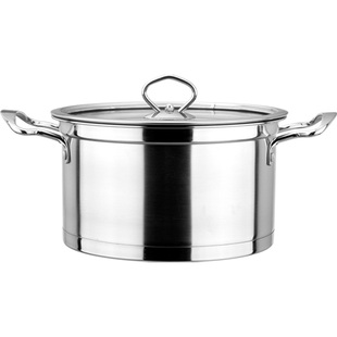 316家用304不锈钢汤锅加厚炖锅燃气电磁炉煮面锅16/18/20/22/24cm