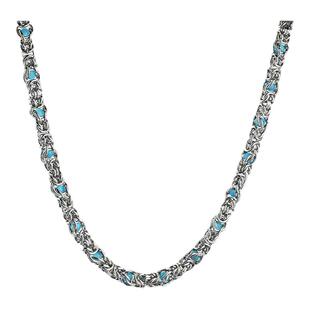 YUSTUDIO朋克重金属克莱因蓝珠钛钢项链男潮嘻哈冷淡风无性别配饰