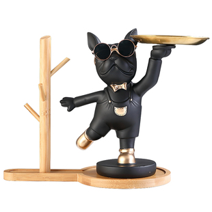 放钥匙的摆件托盘门口进门置物架收纳入户玄关家居装饰品杂耍狗狗