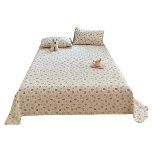 A类纯棉床单单件2025新款加厚全棉双层纱被单宿舍单人枕套三件套4