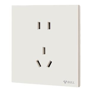 公牛G57奶绒咖奶油蝶翼超薄开关插座面板哑光肤感暗装超薄家用G56