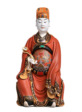 陶瓷文昌帝君摆件省级大师郑金土