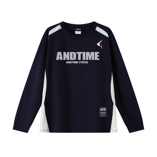 andtime美式撞色冰凉速干运动长袖T健身投篮衣服训练篮球上衣秋冬