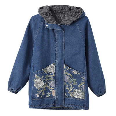 巨好看的牛仔外套女羊羔绒保暖