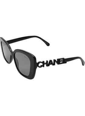 Chanel/香奈儿个性优雅方框椭圆形太阳眼镜男女同款情侣款黑色