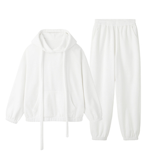 ZzZHANG｜畅享周末_慵懒舒适休闲宽松新款帽衫卫衣长裤套装秋冬女