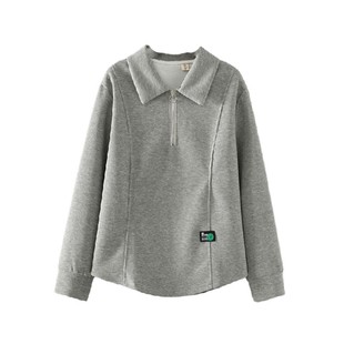 胖mm新款春装2026女装大码套头半拉链炸街遮肚洋气卫衣女翻领上衣