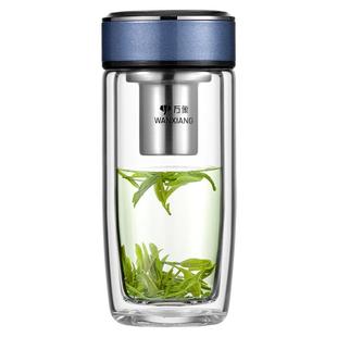 万象鹅蛋双层玻璃杯商务水杯男士高档家用车载大容量新款茶杯子女