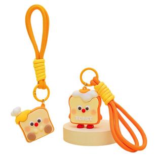可爱吐司片钥匙扣挂件卡通小面包情侣书包挂件娃娃机创意礼品批发